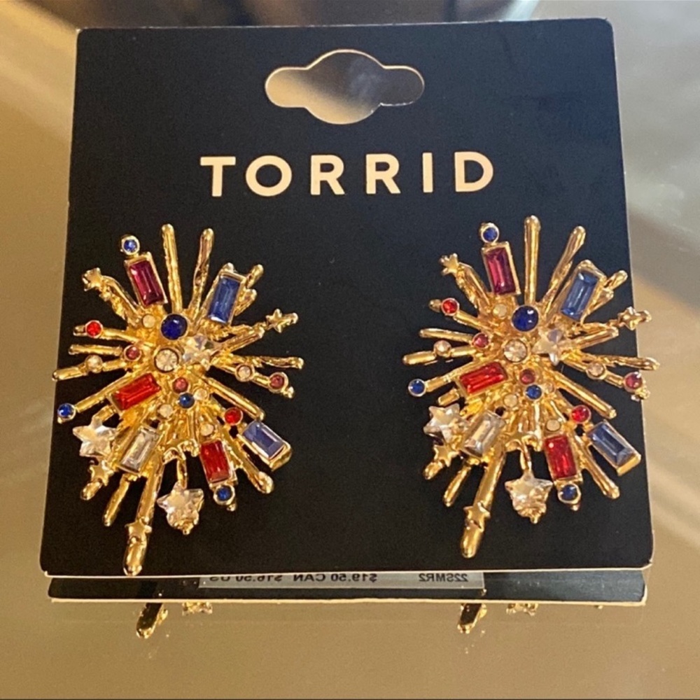 Torrid Fireworks Red White & Blue Stud Earrings